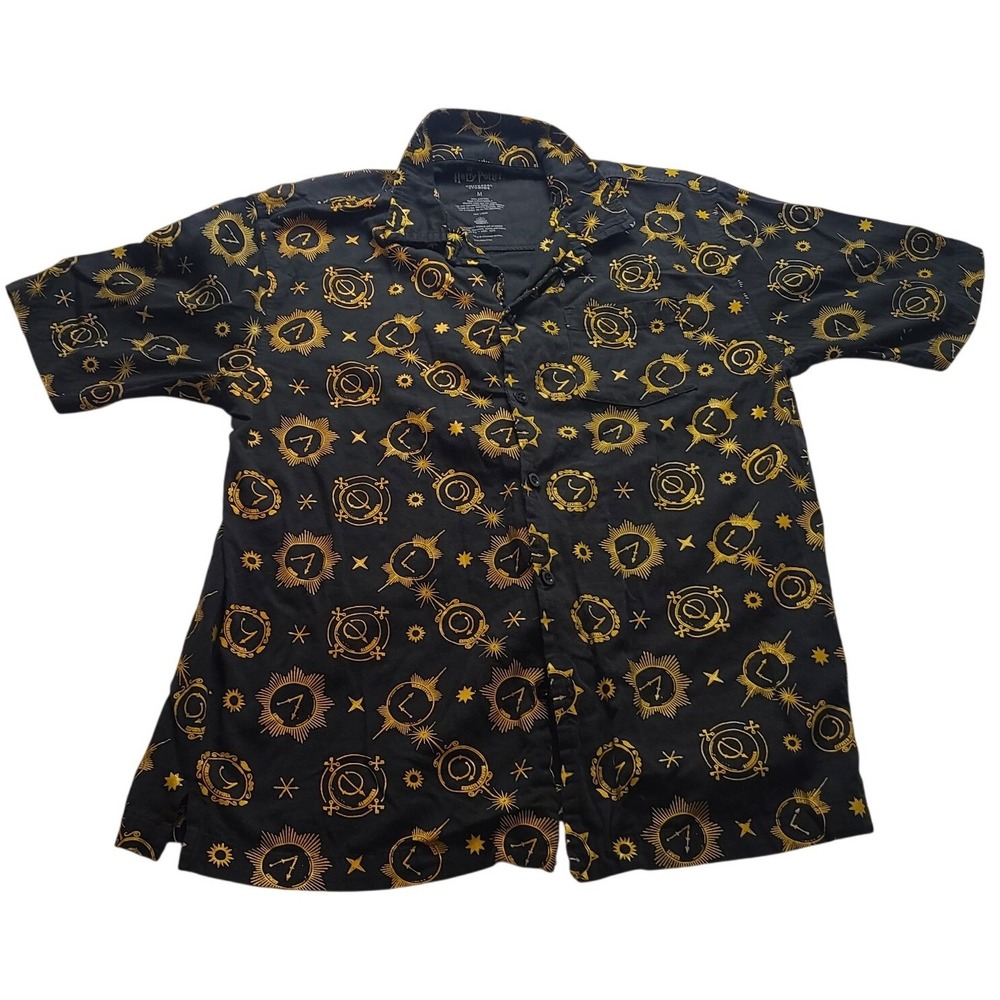 Harry Potter‎ Universal Studios Wizarding World Black Gold Spell Shirt Men's M